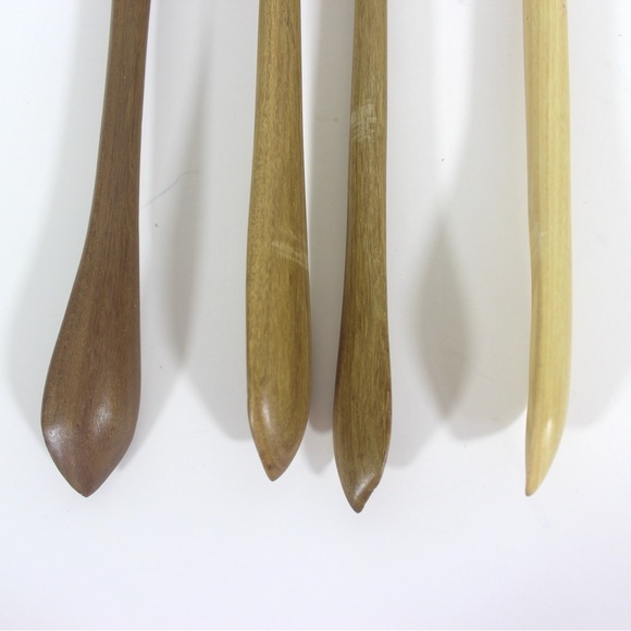 Vintage Set of Carved Safari Animal Wood Condiment or Sugar Spoons, Set of Four - Picture 6 of 10
